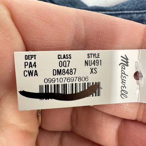 Madewell Denim Chambray V Neck Utility Dress Shirt Dress Blue Size XS NWT Boho - Picture 6 of 11